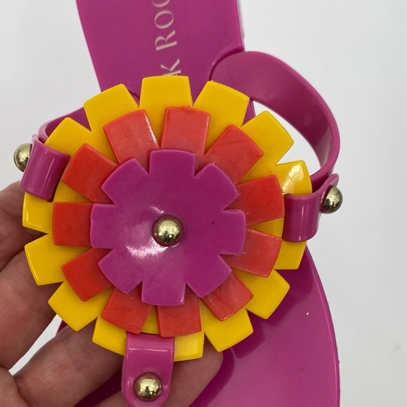 Jack Rogers Bella Jelly Pink Floral sandals thongs size 6 - Picture 8 of 9